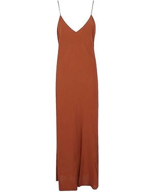 Alberto Biani Georgette Long Slip Dress - Brown