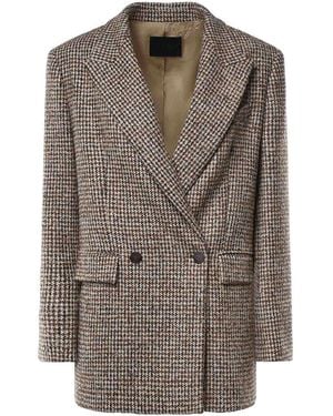 Dondup Double-Breasted Boucl Blazer - Brown