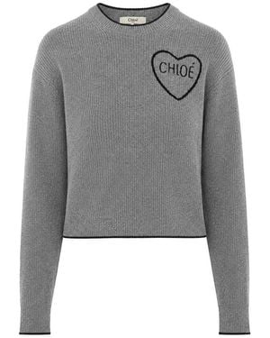 Chloé Logo Sweater - Gray
