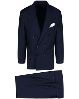 Kiton Complete Double -Breasted Wool - Blue