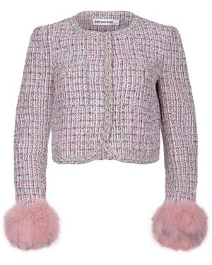 Self-Portrait Jacket Made Of A Wool Blend - Multicolor