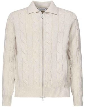 Giuliano Galiano Ribbed Cardigan Jacket - White