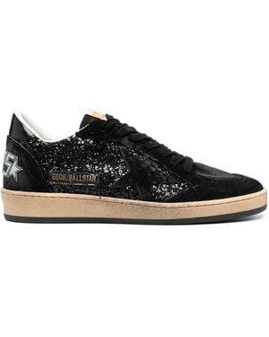 Golden Goose Ball Star All Star Glitter Leather-blend Trainers - Black
