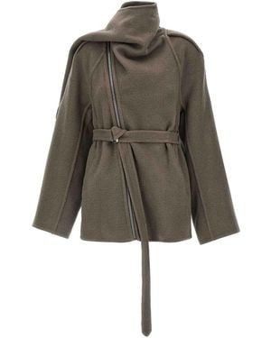 Rick Owens Scarf Flight Coat - Gray
