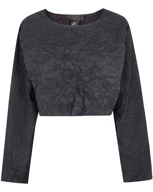 Maria Calderara Crinkled Opaque Taffeta Jumper - Black