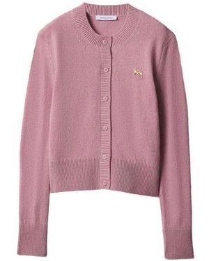 Maison Kitsuné Baby Fox Wool Cardigan - Pink