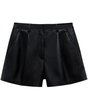 Anine Bing Leather Shorts - Black