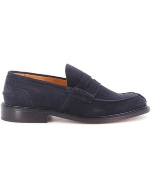 Tricker's James Suede Penny Loafers - Blue