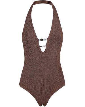 Hunza G Adriana Beaded Swim - Brown