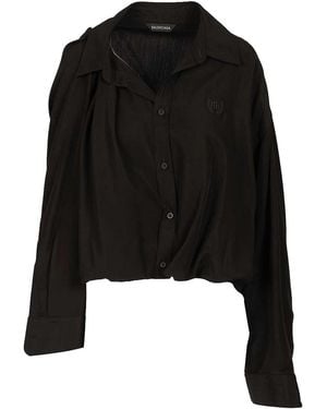 Balenciaga One Shoulder Shirt - Black