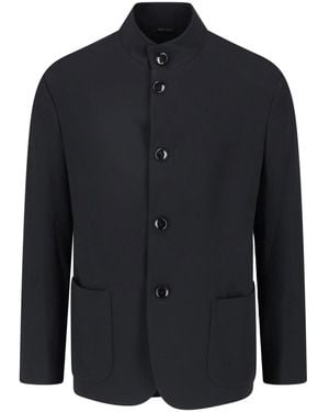 Giorgio Armani Virgin Wool Blazer - Blue
