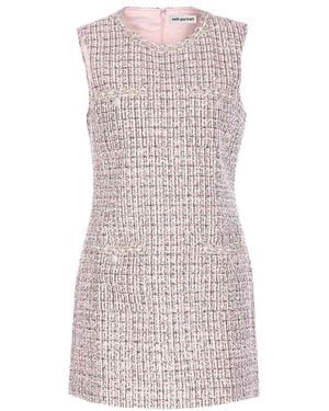 Self-Portrait Boucle Sleeveless Mini Dress - Multicolor