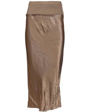 Rick Owens Knee Bias Midi Skirt - Brown