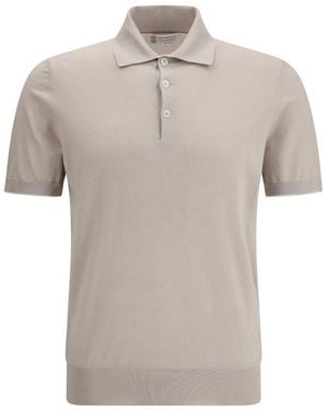 Brunello Cucinelli Botton Knit Polo - White
