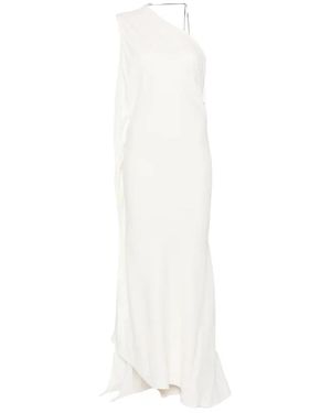 Victoria Beckham One Shoulder Chain Detail Dress - White