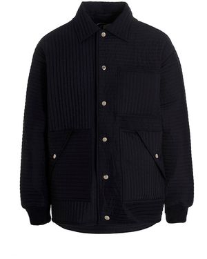 Khrisjoy Chore Quilted Stripes Down Jacket - Blue