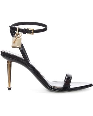 Tom Ford High-Heeled Patent Leather Stiletto Sandals - White