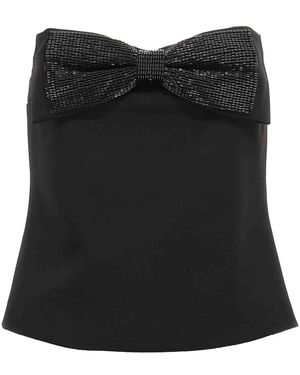Self-Portrait Crepe Bandeau' Top - Black