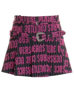 Versace Jeans Couture Falda Semilarga - Morado