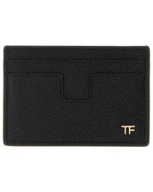 Tom Ford Small Grain Leather Cardholder - White