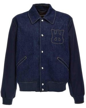 Wales Bonner The Echo Denim Varsity Jacket - Blue