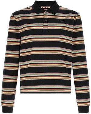 Marni Striped Polo Shirt - Black