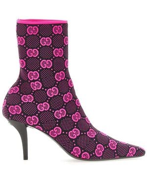 Gucci Knitted Boot Gg - Purple