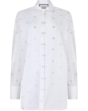 Philipp Plein Camicia Con Monogramma - Bianco