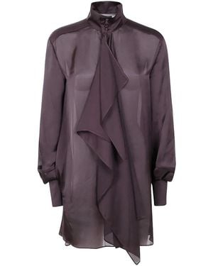 Sacai Turtle Neck Satin Dress - Purple