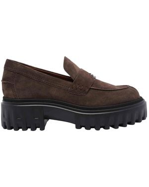 Hogan H700 Suede Loafers - Brown