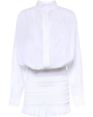 ANDAMANE Cotton Shirt Minidress - White