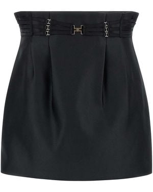 Elisabetta Franchi Mini Strap Skirt - Black