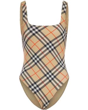 Burberry Check Swimsuit - Multicolour