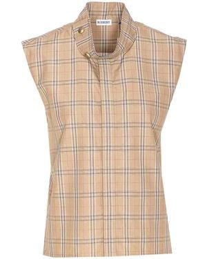 Burberry Check Shirt - Natural