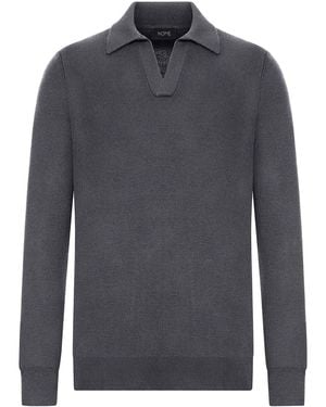Nome V-Neck Polo Shirt - Blue