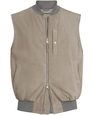 Brunello Cucinelli Sleeveless Leather Jacket - Grey
