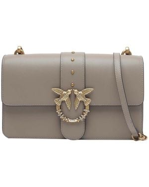 Pinko Love Bag Media Una Borsa A Tracolla Classica - Grigio