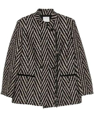 forte_forte Chevron Short Coat - Grey