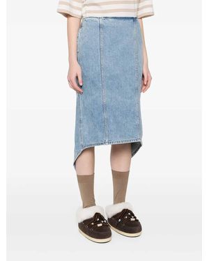 JW Anderson Layered Denim Midi Skirt in Blue | Lyst