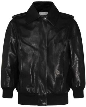 McQueen Leather Jackets - Black