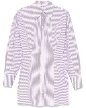 The Attico Mini Dress Striped Cotton - Purple