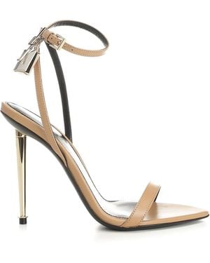 Tom Ford Padlock Pointy Naked Sandals - White