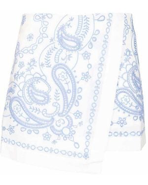 Self-Portrait Linen Shorts - White