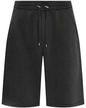 Balmain Logo Embroided Track Shorts - Black