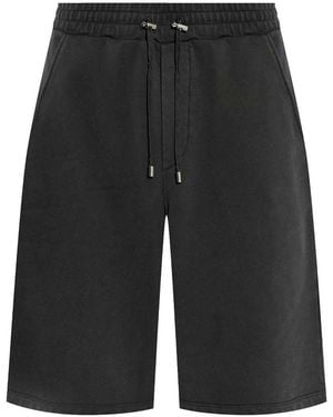 Balmain Logo Embroided Track Shorts - Black