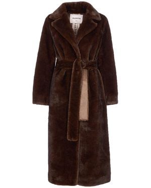 VALENTINI 1972 Eco Fur Mink Coat - Brown