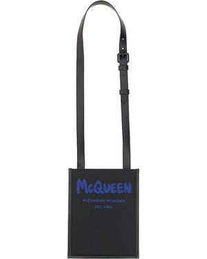 McQueen Borsa Per Smartphone Con Logo Graffiti - Blu