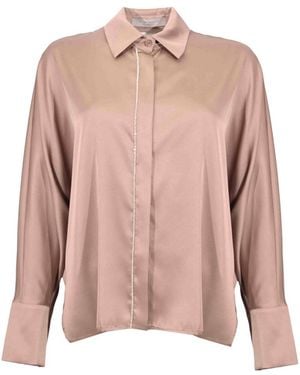D. EXTERIOR Satin Shirt With Jewel Detail - Pink