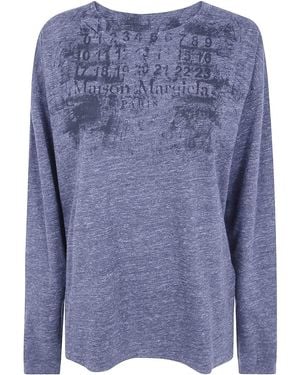 Maison Margiela Numbers Longsleeve T-Shirt - Blue