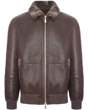 Brunello Cucinelli Vintage Shearling Bomber - Brown
